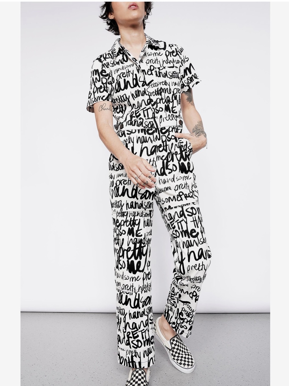 Rare NWOT Wildfang The Essential High Waisted Coverall Script Size Medium
